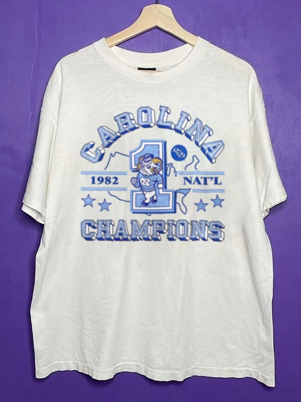 Vintage North Carolina Tar Heels Shirt, UNC 1982 NAT'L Champions Shirt Tee
